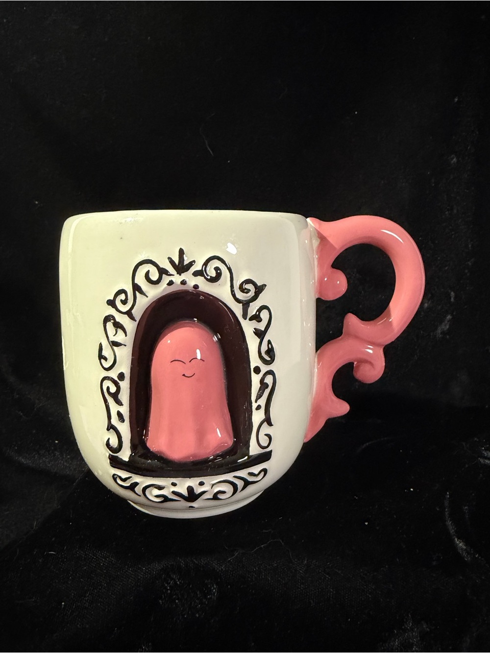 Pink Ghost Ceramic Accent Mug - Home Art Decorative Cup